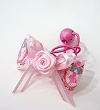 オリジナル ハンドメイド シングル バレリーナ リボン ローズ ヘアゴム Pink ピンク