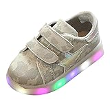 LEDスニーカー キッズスニーカー 光る靴 男女通用 子供用 13cm-18.2cm カップル kootk グレー 27=内径16.7cm