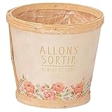 GREENHOUSE ウッドバスケット ラウンド S アンティークローズ 3672-C