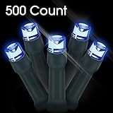 GearIT LED Christmas Lights 500 Count LED Solar Powered String Lights Holiday Decorations for Outdoo