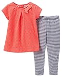 カーターズ carter's アパレル play line チュニック パンツ セット ボーダー ピンク ネイビー ホワイト 綿 219A511 【並行輸入品】 12ヶ月