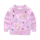 女児 女の子 子供服 長袖 ニットセーター ニット ウェア シャツ トップ セーター カーデ 春秋 可愛い　お出かけ ニット コート ジャケット カーディガン 長袖 女の子 子供服 パープル