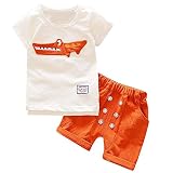 ベビー服セット男の子 ベビー ボーイズ 半袖 ワニ柄 YOKINO スーツ ボーイズ 半袖 男の子記念日 運動会 赤ちゃん セットアップ 七五三 撮影記念 結婚式に 出産祝い/誕生日/子供の日 (オレ