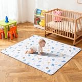 BQKOZFIN プレイマット ベビーマット 180x200x極厚2cm 折りたたみ 安全検査済み 大判 赤ちゃん 子供ゲームパッド 赤ちゃんプレイマット 滑り止め 防音 安全素材 一枚入り（180x200x2cm，象の図案）