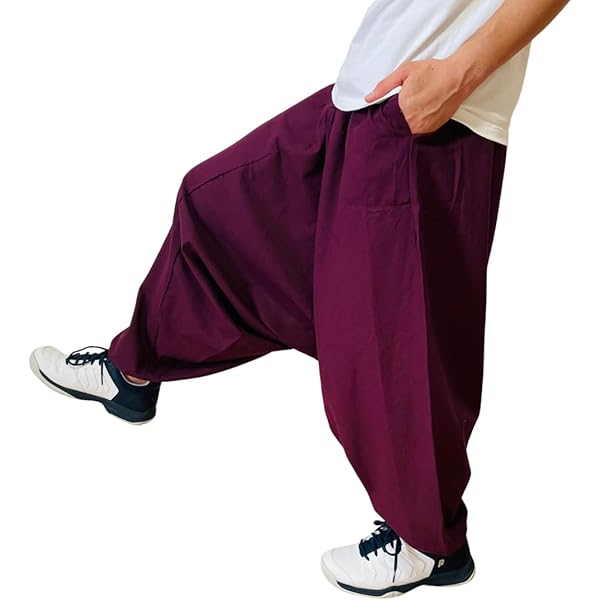 Amazon | [VIVEL] コットン100% 上質素材 楽チン サルエルパンツ ユニ