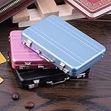 ホットワールドワイド クール アルミ パスワード ブリーフ ケース ビジネス カード クレジットカード ホルダー ケース ボックス-青い