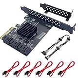 PCIe SATA拡張カード 6ポート 6Gbps対応/PCIe 3.0 x4/プラグ&プレイ/ロープロファイルブラケット&ケーブル付属/Windows・Linux・NAS対応/高速SSD・HDD増設【ASM1166チップ搭載】