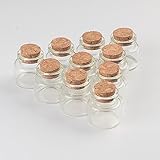無料配送Jarvials 出品する 50個10mlワイン軟木栓ガラス瓶 透明中性ガラス。 異なるサイズ内装DIYギフトに適しています，インテリア，同時にお気に入りのものを保存することもできます (50, 10ml)