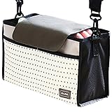 ベビーカーバッグ 小物収納 オムツポーチ オーガナイザー 着替え入れ バッグインバッグ お出かけバッグ 哺乳瓶ポーチ ドリンクホルダー (ブラック)