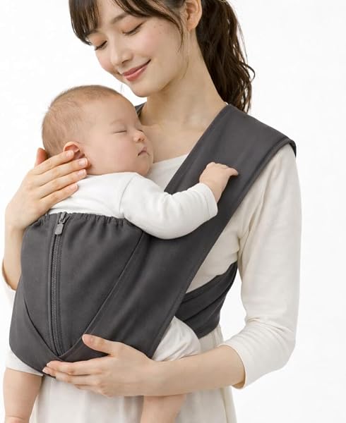 tacmamy Baby Carrier, 100% Cotton, Made in Japan (Greige, L) - 1