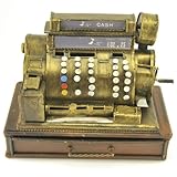 コインバンクCash Register TinメタルCollectible彫刻、22.86 CM、アンティークホームインテリア