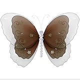 Hangingバタフライブラウンmulti-layeredナイロンメッシュ蝶デコレーション装飾赤ちゃん保育園寝室女の子部屋天井壁装飾結婚式誕生日パーティーベビーシャワーホームKid Children 