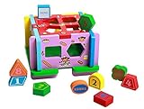 yasushoji 木のおもちゃ パズル 知育 玩具 形はめ ブロック ボックス 時計 YS443