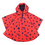 (マリア)MARIAH キッズ ポンチョレインコートこども用 ポンチョ コウモリの袖 カラーレインコート 女の子　男の子　男女兼用　通学　かジュニア 可愛い　防水　ロング長