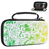 Switch ケース ATiC Switch/Switch有機ELモデル対応 収納バッグ 耐衝撃 ストレージカバー EVA素材 耐衝撃 ソフト/ケーブル/イヤホンなど小物収納可能 収納カバー スプラ3柄 GreenYellow