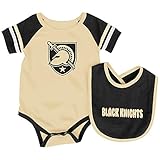 幼児NCAA Army Black Knights roll-outボディスーツとよだれかけセット ブラック