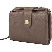 IL BISONTEグレー レザー 二つ折り財布 IL BISONTE イルビゾンテ 財布 二つ折り 小銭入れ付き グレー