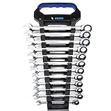 Capri Tools(カプリツールズ) CP11500MT ラチェットコンビネーションレンチセット 100ギア 送り角度3.6° 8~19mm 12点 レンチラックがつき