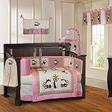 BabyFad Pink Monkey 10 Piece Baby Crib Bedding Set by BabyFad