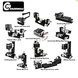 TZ10000MZGP Electroplated Metal 10 in 1 Mini lathe 60W 12000rpm 10in1 Lathe Kit/10 in1 Metal Lathe f