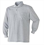 2020-15 鹿の子・長袖ポロシャツ 07．グレー 5L