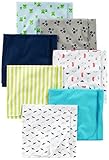 Simple Joys by Carter's Baby Boys' 7-Pack Flannel Receiving Blanket Blue/White One Size [並行輸入品]