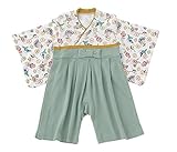 ( チャックル ) chuckle * ティノティノ * 袴オール グリーン 60-70cm P2522-70-70