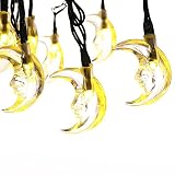LUCKLED Original Moon Solar String Lights, 20ft 30 LED Christmas Lights with Light Sensor for Outdoo