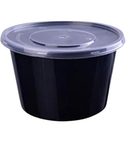 Amazon.co.jp: 50個-蓋付き使い捨てプラスチックデリ食品保存容器、蓋
