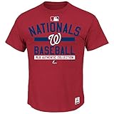 Washington NationalsマジェスティックヘザーレッドプロパティTシャツ X-Large