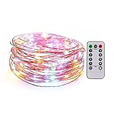 meeracula – LEDストリングライト – 100 LED 33.3 Ft LEDストリングライトUSB電源供給のリモート・コントロール – 銅ワイヤライト寝室、パティオ、パーティー、ウェディ