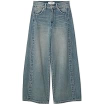 Amazon | [リリーブラウン] ルーズフィットワイドデニムパンツ