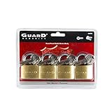 Guard Security 624X4 Solid Brass Padlock 1-1/2-Inch Standard Shackle Keyed Alike, 4-Pack by Guard Se