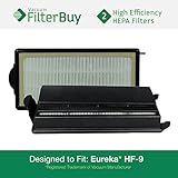 2 - Eureka HF-9 (HF9) HEPA Replacement Filters, Part 's 0951A, 60951B, 60285. Designed by FilterBuy 