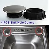 4パック蛇口穴カバー、Sus 304ステンレススチール+プラスチック、for Dia 1 ~ 1.4インチ( 26 – 36 mm )
