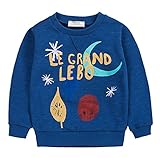 PANCY 子供服 春秋 長袖 Tシャツ トレーナー 丸い襟 キッズ 男の子 女の子 ベビー 子供 おしゃれ カジュアル ファッション 可愛い 月 プリント 3色