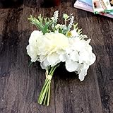 auwerプレミアム人工牡丹シルク花シミュレーションリアルタッチBouquet Springエミュレーション人工シミュレーションFloral Arrangementsブライダルウェディングパーティーホ