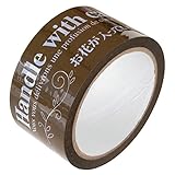 梱包テープ 取り扱い注意 フラワー 50mm幅×50m巻 FW-PL1