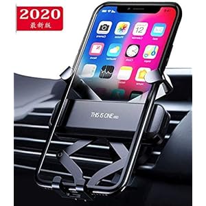 車載ホルダー スマホ車載ホルダー クリップ式 スマホホルダー 重力で自動開閉 スマホスタンド 360度回転可能 アウトレット クリップ式 エアコン吹き出し口用 車 カー スマホホルダー 落下防止 超安定 片手操作 着脱簡単 多機種対応 (black)