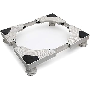 洗濯機 台 冷蔵庫置き台 かさ上げ 昇降可能11~13cm 幅/奥行42~67cm 防振パッド付き インストールが簡単…