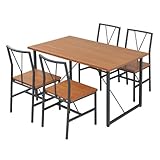 JKプラン カフェスタイルダイニング　5点セット ブラック/ブラウン th-017set5-bk