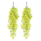 Zhhlaixing フェイク植物 2pcs Artificial Fake Hanging Vine Plant Leaves Garland Home Garden Wedding Wall De