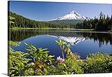 Craig Tuttleプレミアムシックラップキャンバス壁アート印刷題名の反射マウントフードTrillium湖でin the Oregon Cascades ; Oregon 30" x 20" 19