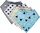 Stylish Baby Bandana Drool Bibs With 2 FREE Pacifier Clips, Ultra Absorbent, Ultra Soft, Organic Cot