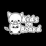 ゆるすぎ ブタさん kids on board カッティング ステッカー ホワイト 白