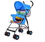 QvQ ベビーカー　折りたたみ　とても軽量　通気性良い　ショックアブソーバー (ブルー)