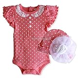 (ベビー エッセンシャル)baby essentials フリル×ドット　トリンプルイユロンパース＆コサージュ付帽子 【並行輸入品】 (9M/70cm)