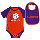 Infants NCAA Clemson Tigers Onesideとよだれかけセット（チームカラー） 3-6 Months