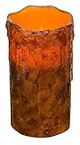 CWI Gifts Burnt Mustard Drip LED Timer Pillar Candle [並行輸入品]