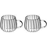 耐熱ガラス マグカップ 耐熱マグカップ コーヒーカップ ティーカップ ティーカップ ガラス クリスタル マグ カップ クリア かわいい 電子レンジ 耐熱 食洗機 食洗器 対応 持ち手付き湯飲み 家庭 コップ ins レリーフ入りコップセットです (2